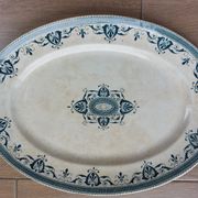 Large serving dish Terre de fer Creil Montereau