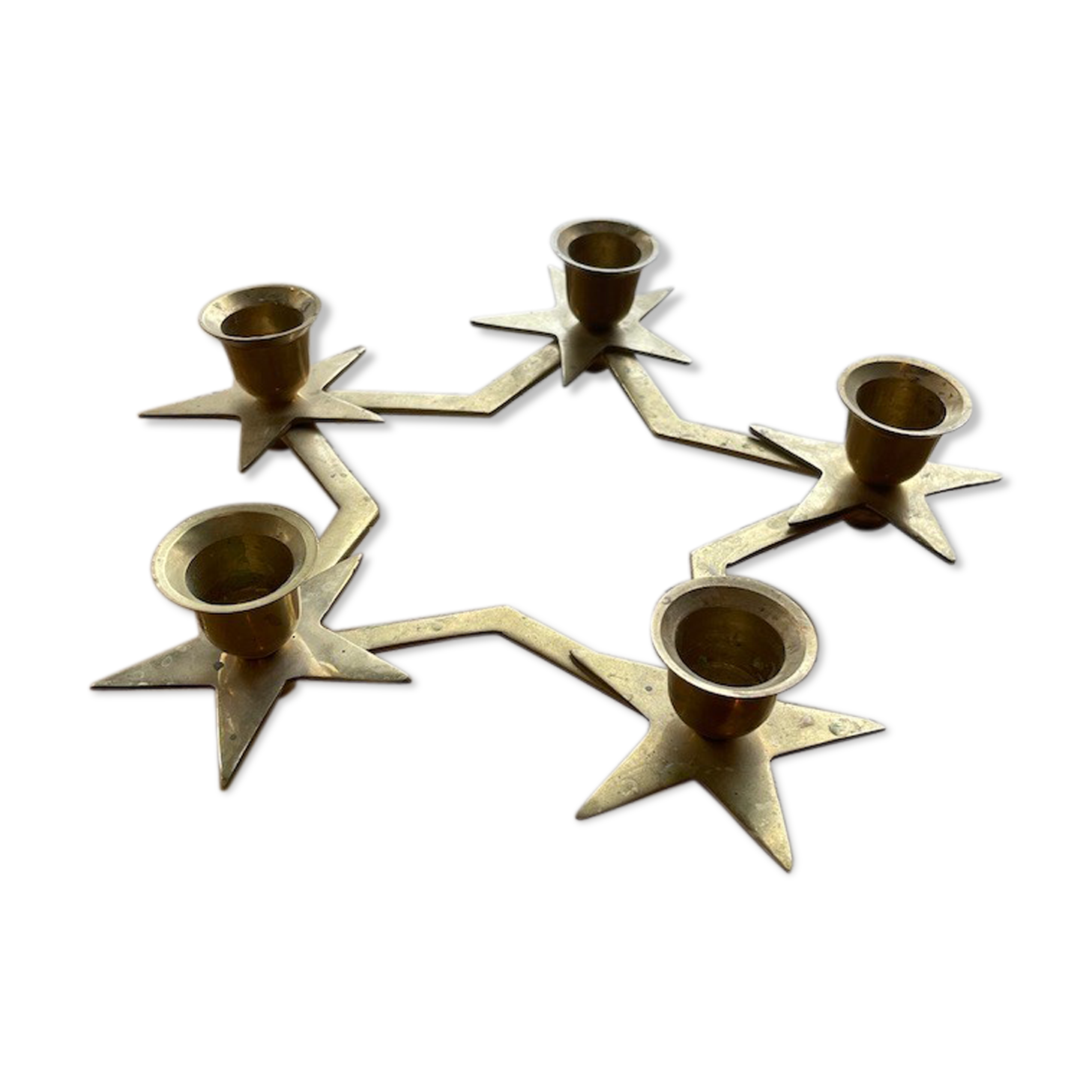 Brass star bougeoir