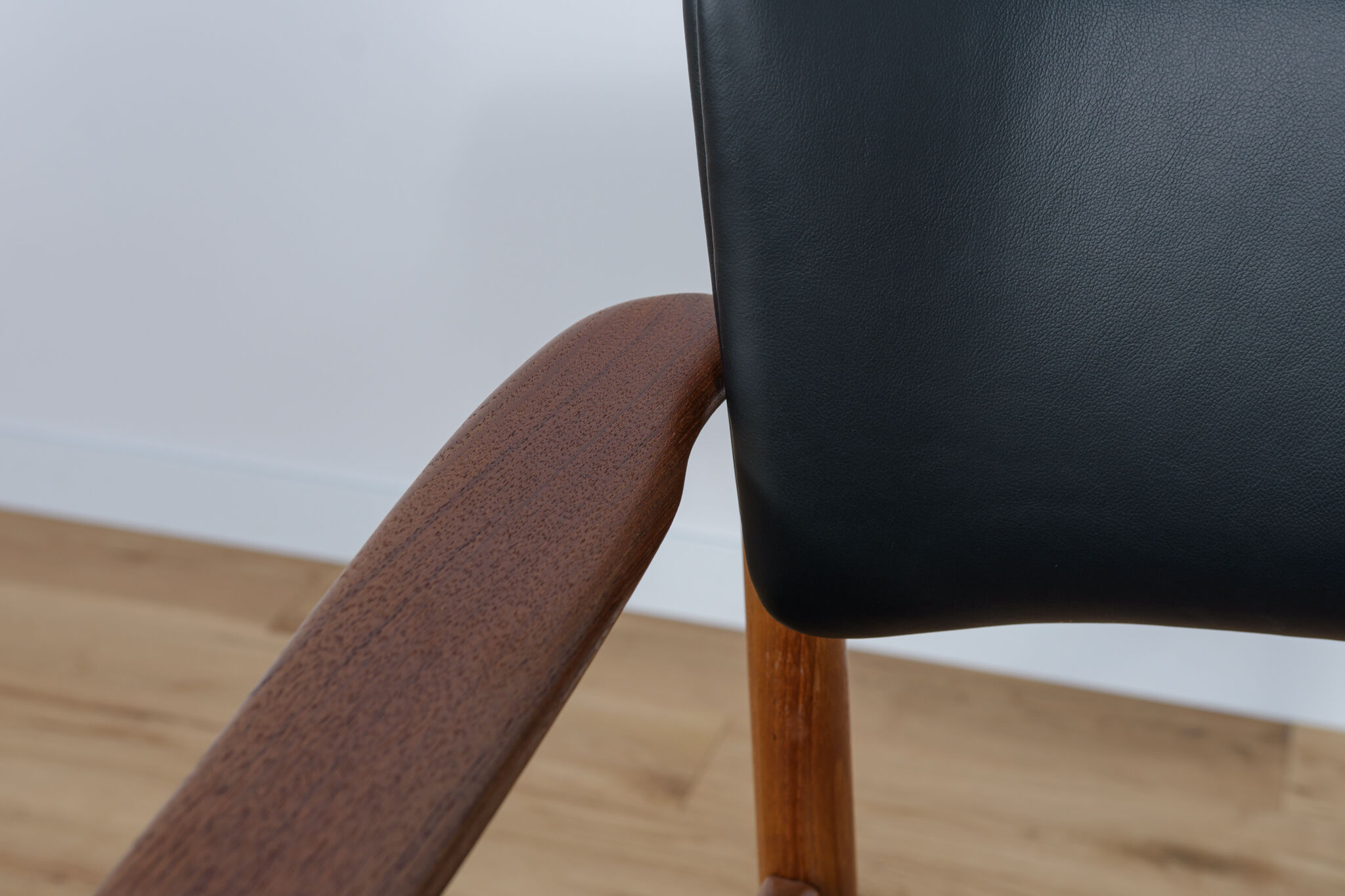 Mid-Century Danish Teak & Leather Armchair, 1970s