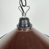 Industrial Dark Red Enamel Factory Pendant Lamp, 1960s