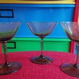 Lot de 7 verres à pied à cherry anciens en cristal soufflé
