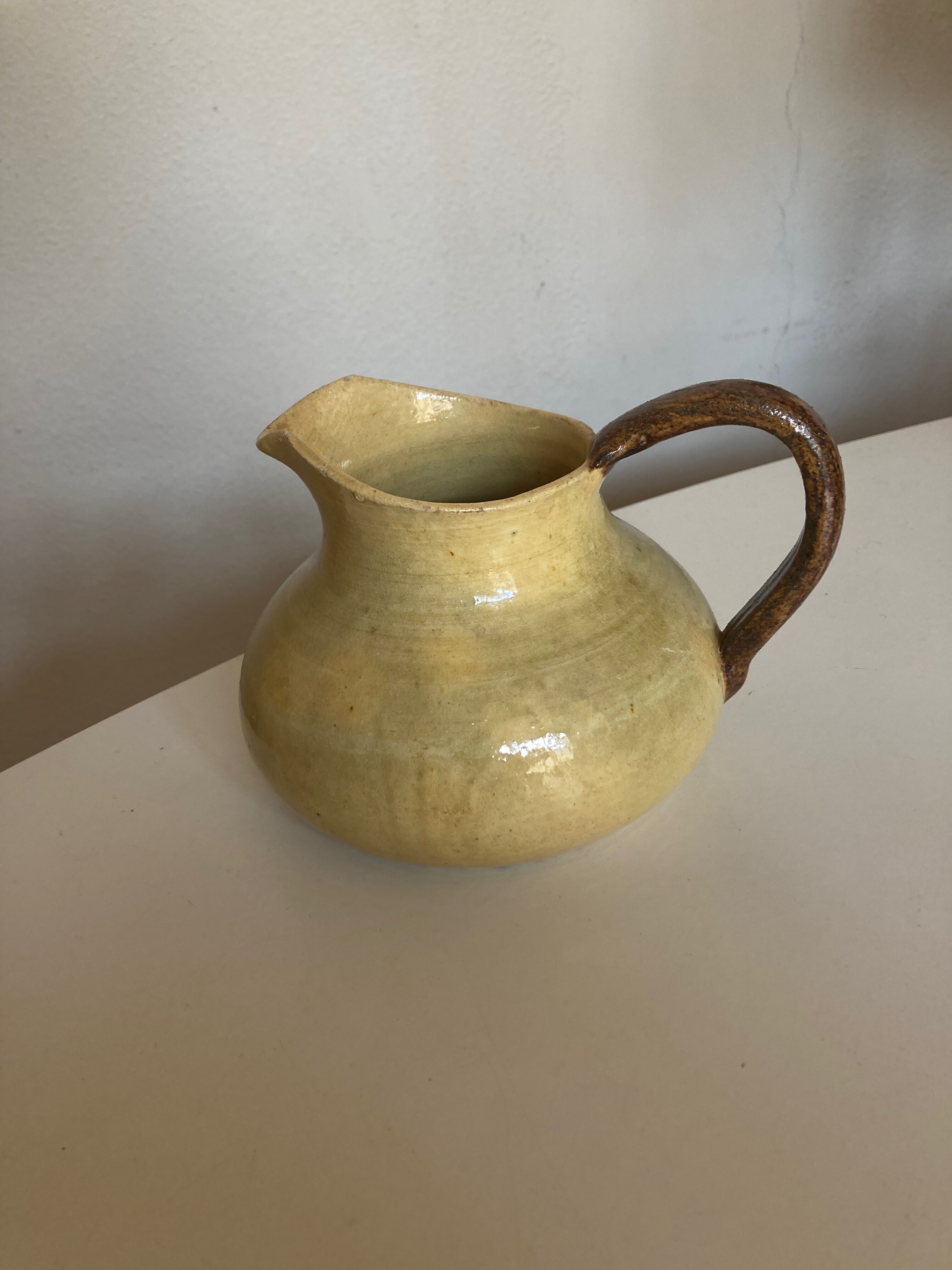 Pitcher vase glazed earth Etienne Noël Dieulefit 1950