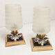 Paire de lampes de chevet 1960 laiton verre etoile