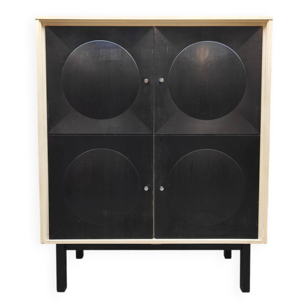 Armoire circulaire brutaliste vintage « Design géométrique »