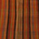 Kilim Vintage à Rayures Fait Main en Laine, Tons Terre et Orange, 200x240