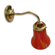 Brass and tulipe sconce in opaline clichy red