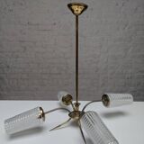 1960s brass 4-arm spider chandelier