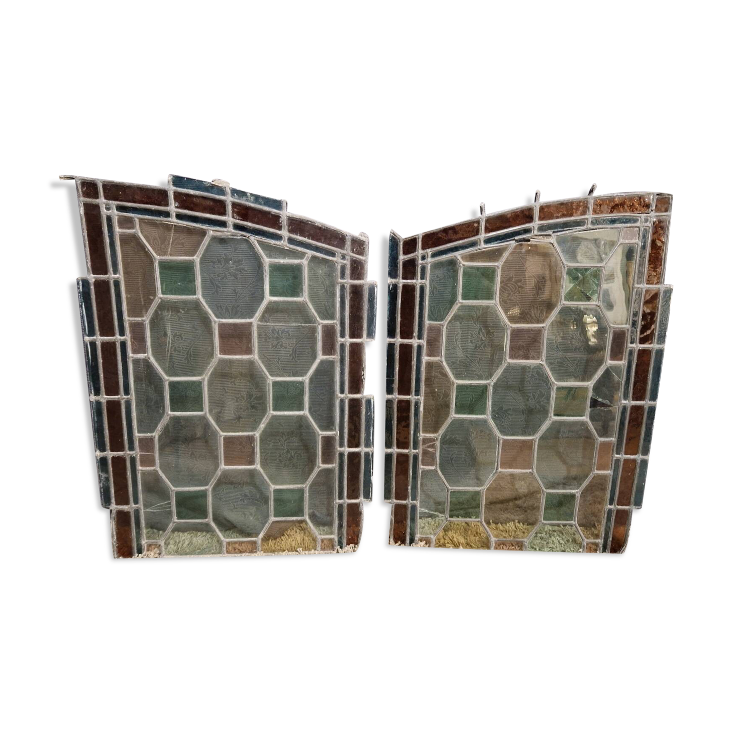 Pair of stained glass windows