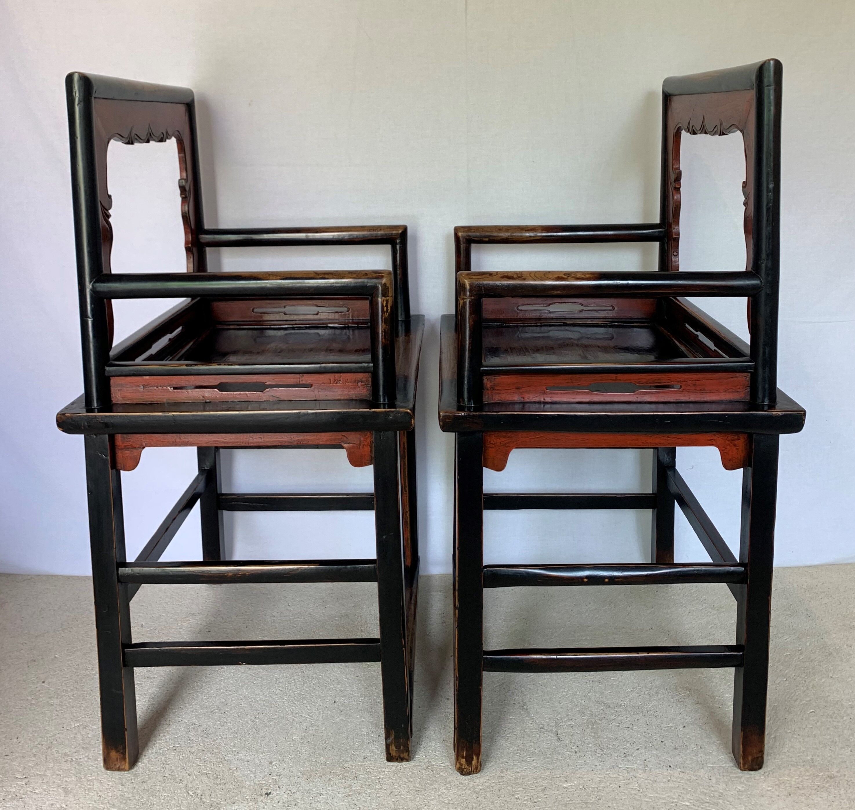 Pair of Chinese armchairs