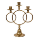Vintage brass floor chandelier, 3-branch candle holders