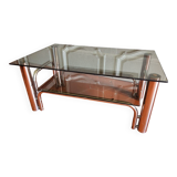 70s chrome and smoked glass coffee table