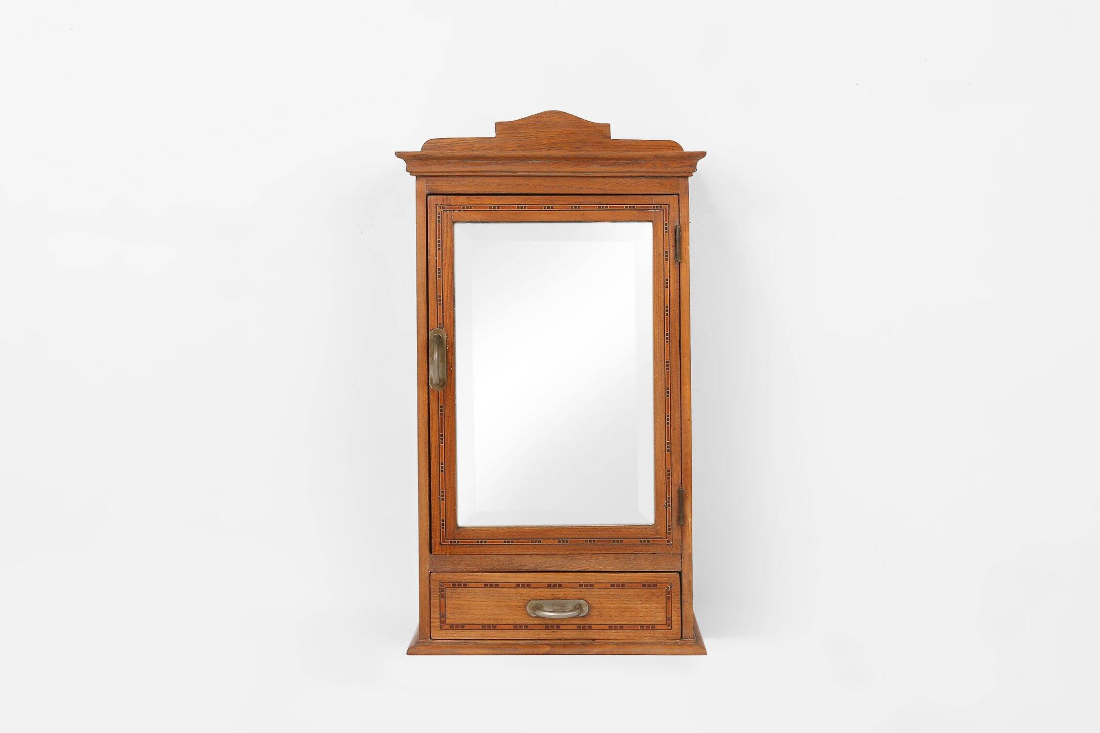 Art Deco Shaving Cabinet in Oak with Mirror, France, 1930s