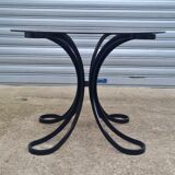 Space Age table in steel with smoked glass top, 1970