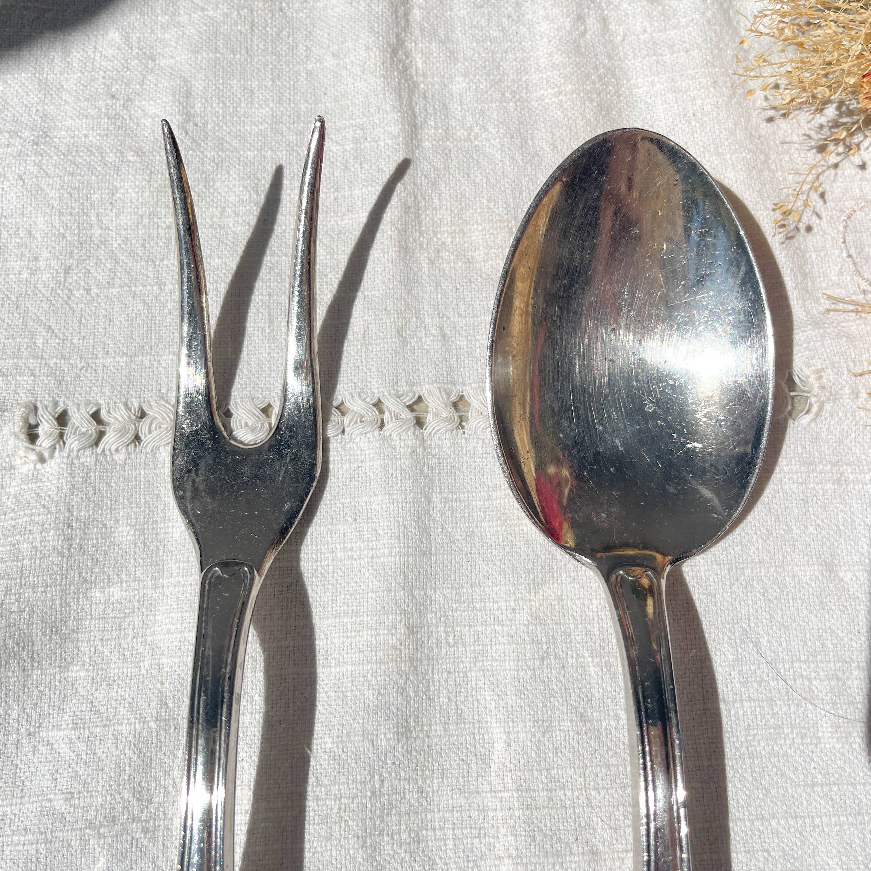 Vintage Rocaille style serving cutlery
