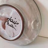 Vintage ceramic bowl – embossed grape pattern in slip style