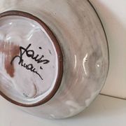 Vintage ceramic bowl – embossed grape pattern in slip style