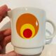 Set 6 cups patterned circles of the 70s Amap Italy- vintage-retro-pop-kitchen
