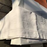 2-seater sheet embroidered FH and mestizo cream tablets