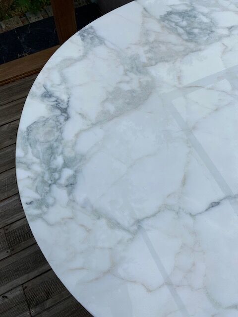 Table ovale marbre arabescato roche et bobois 1970