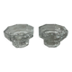 Set of 2 octagonal glass candle holders France