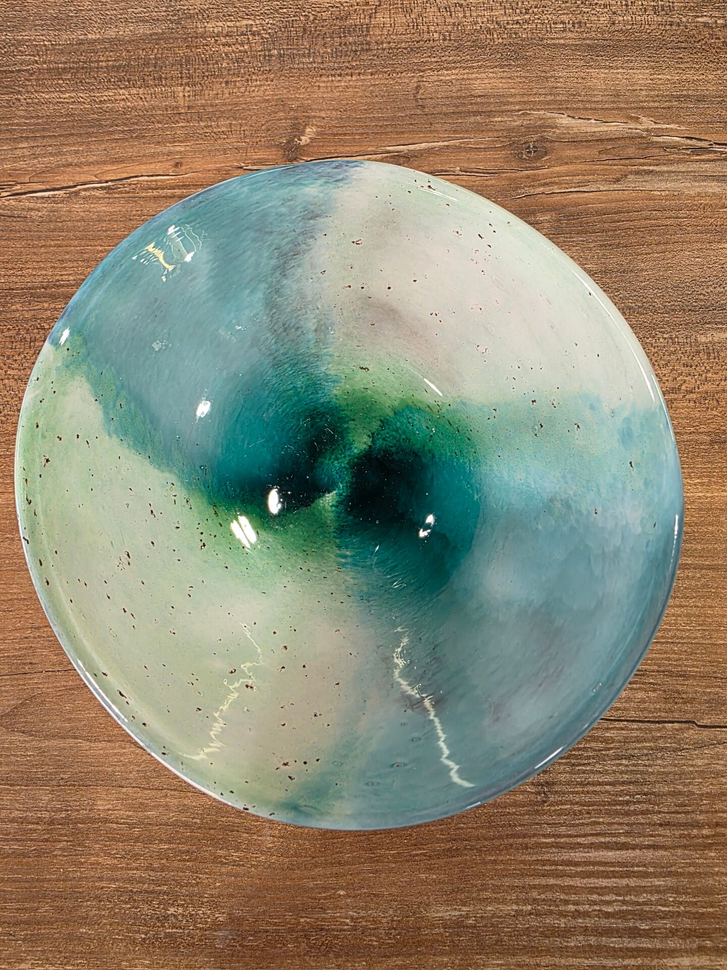 Blown glass art bowl signed by Georges Castellino