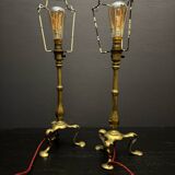 Paire de lampes Pullman en laiton Faraday & Son vers 1910