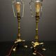 Circa 1910 Pair Of Faraday & Son Brass Pullman Lamps