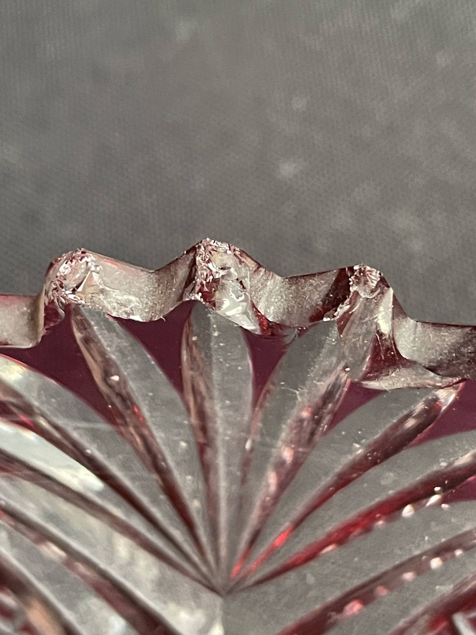 Overlay cut crystal salad bowl