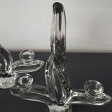 Pair of crystal candle holders