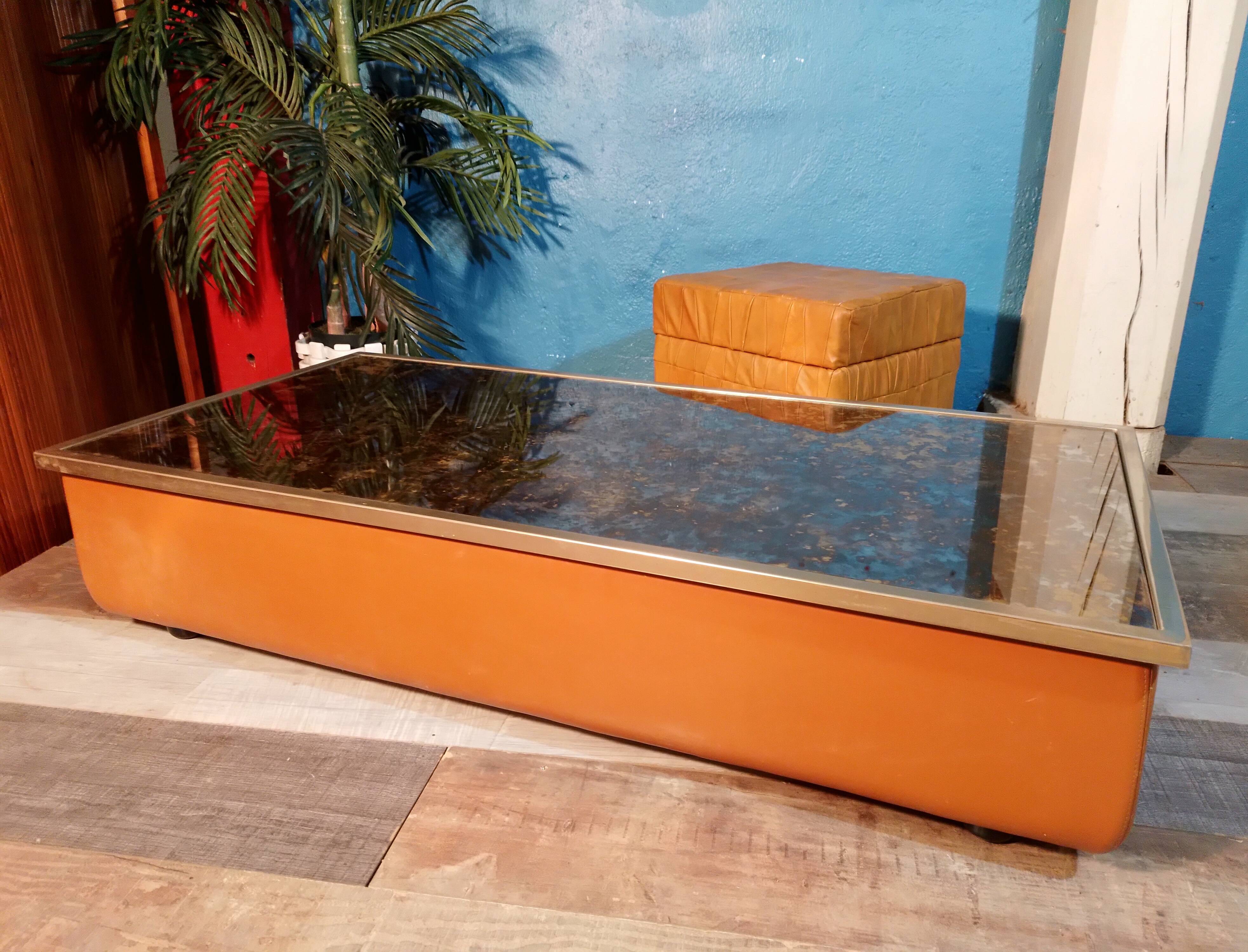 Steiner leather coffee table 1970s