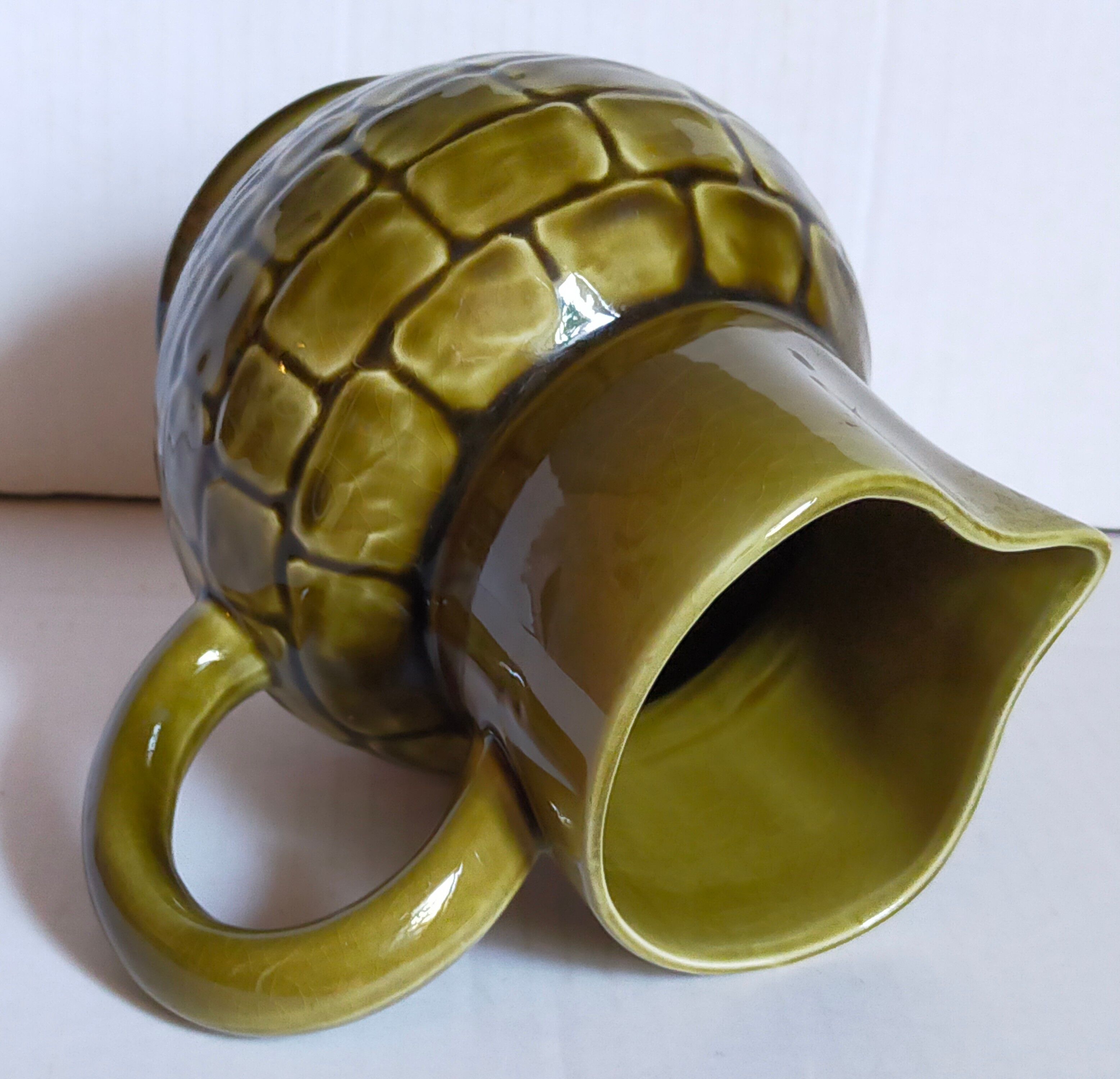Bistro pitcher in vintage Sarreguemines earthenware