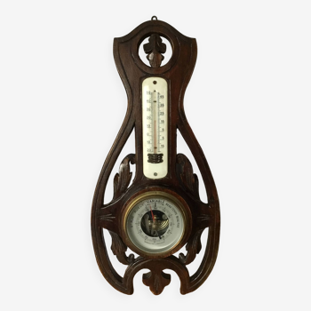 Carved wooden barometer