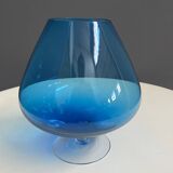Empoli Blue large cognac glass shape vase 1960s