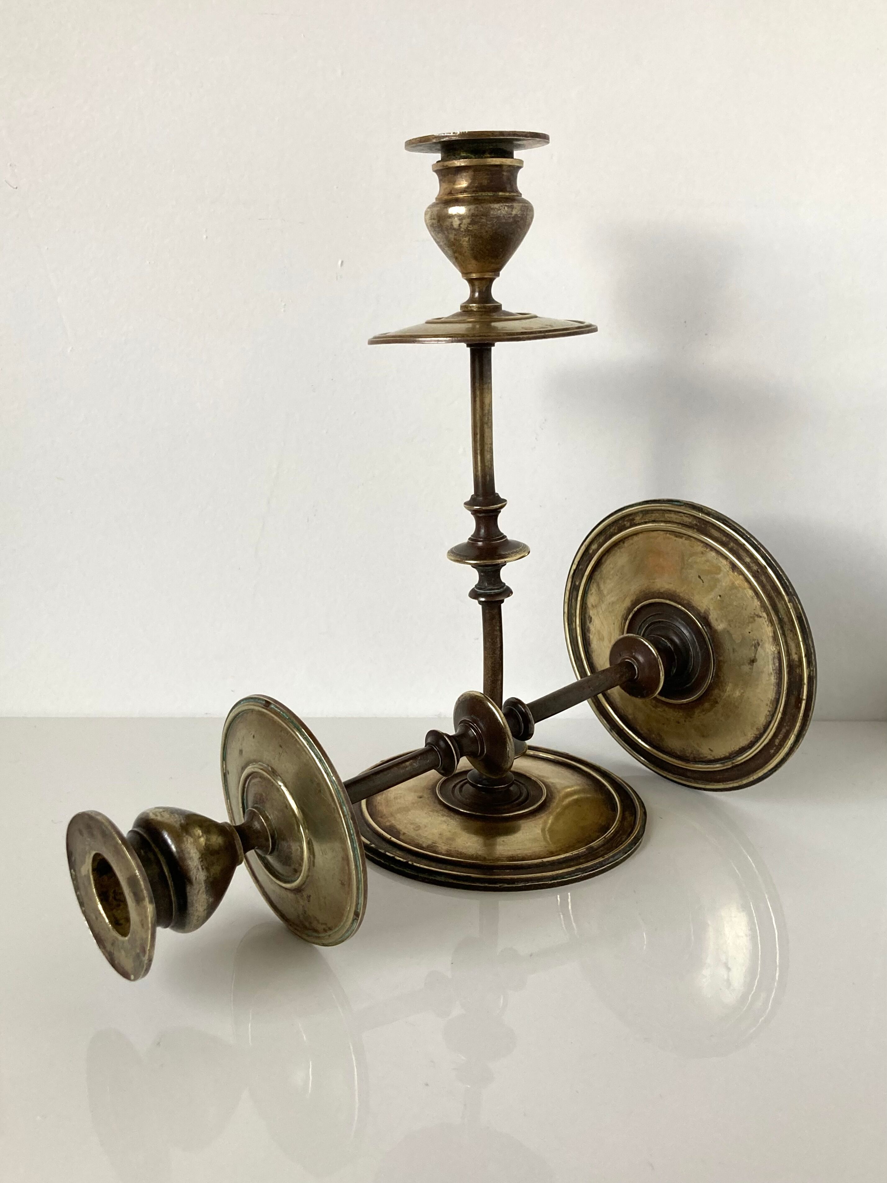 Pair of brass candlesticks late 19th-early twentieth century