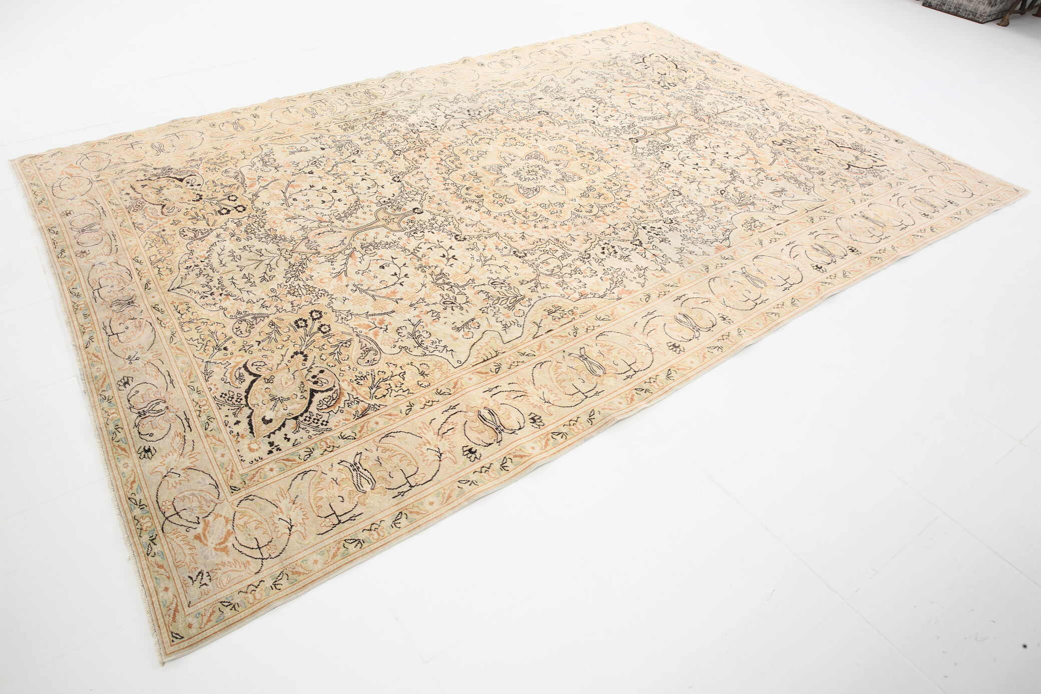 8x12 Beige & Khaki 60s Persian Rug, 242x355Cm