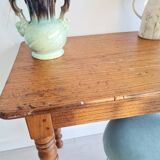 Antique table - solid wood desk with turned legs