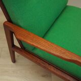 Teak green armchair, Danish design, 1970s, production: Denmark