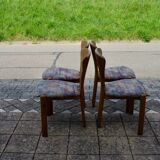 Set of 4 vintage swedish solid pine chairs 1960