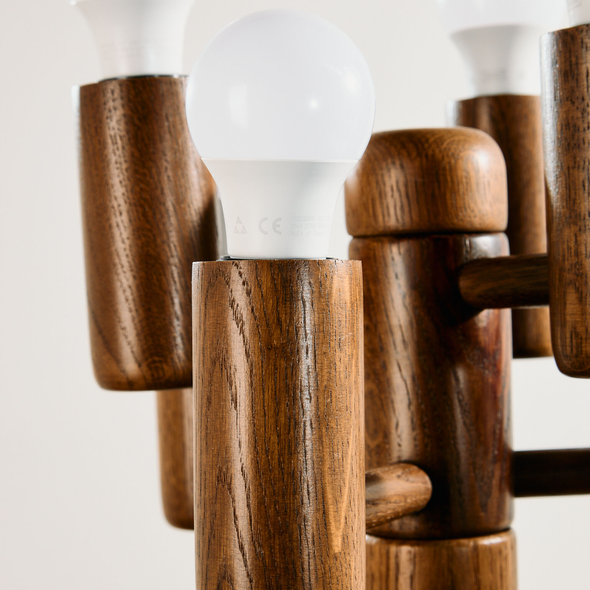 Oak table lamp by Temde Leuchten