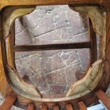 Set of four solid oak monastery style chairs