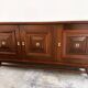 Vintage oak buffet in brutalist style with geometric panel doors, Belgium, 1960s