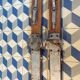 Pair of vintage wooden skis L=200cm