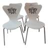 Set of 4 Keith Haring chairs by Arne Jacobsen for Firtz Hansen