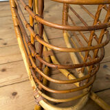 Vintage rattan magazine holder