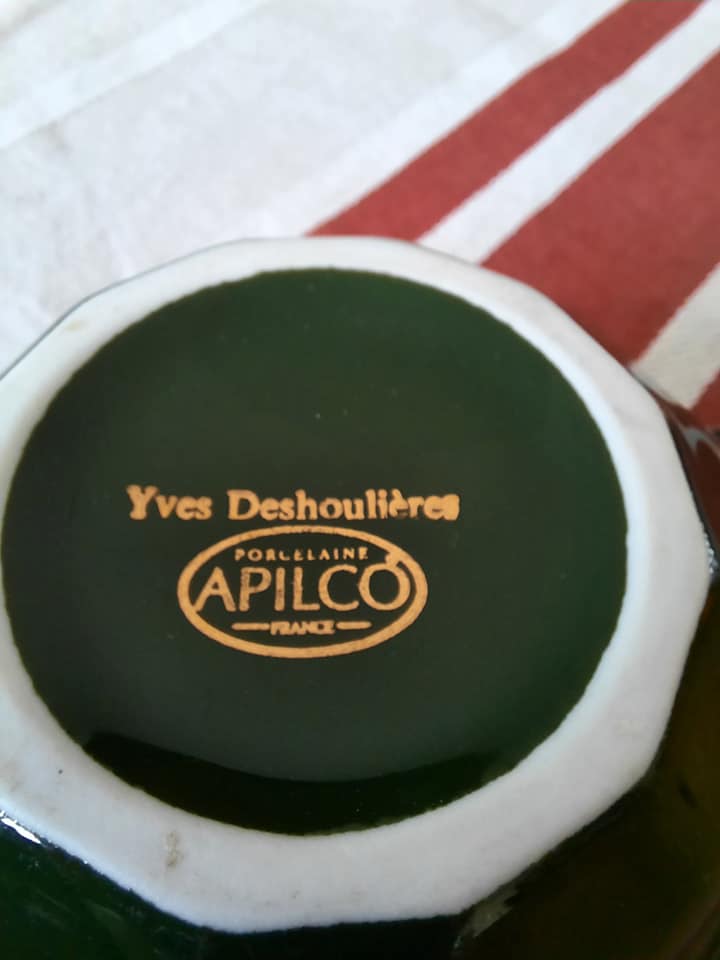 5 tasses Yves Deshoulières Apilco vertes