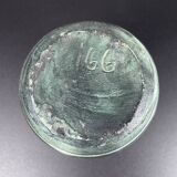 Small black vase with green waves
