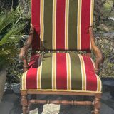 Pair of Louis XIII style walnut armchairs, 19th century