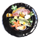 Assiette en Barbotine style 1970 Vallauris Poissons Étoile de Mer
