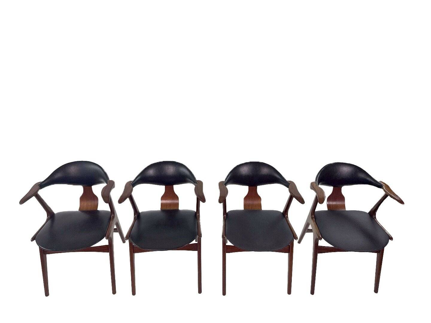 Set of 4 vintage design 'Koehoorn' dining chairs by Louis van Teeffelen for AwA