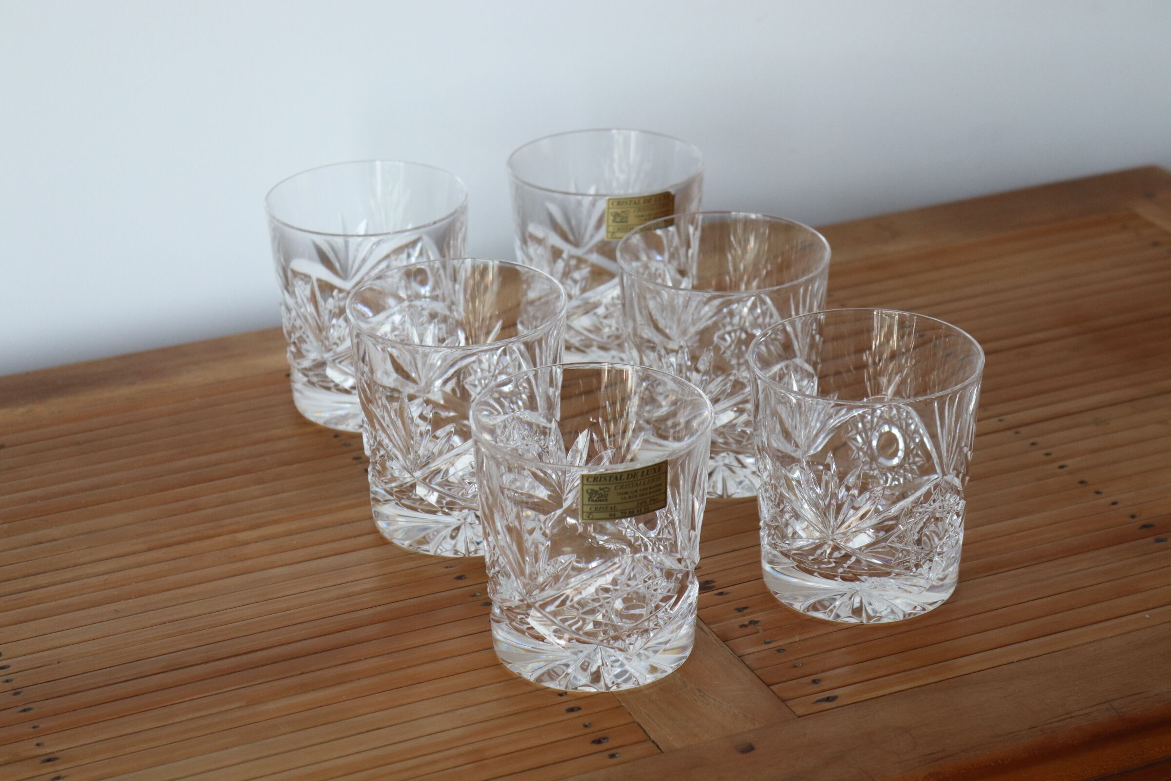 Set of 6 glasses in cut crystal of Aix les bains